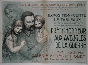 Poster advertising an art sale in aid of blinded soldiers