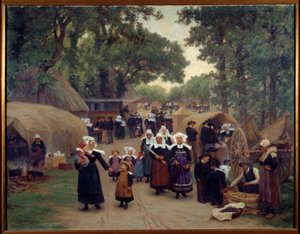 The arrival at the Pardon de Fouesnant by Theophile Louis Deyrolle