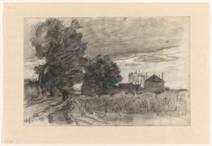 Zandweg te Wijhe under a Heavy Sky by Theophile de Bock