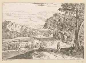 Arcadian Landscape with a Fisherman by a Stream (Suite de Paysages) by Théodore