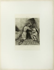 He Smothers Her, plate thirteen from Othello by Théodore Chassériau
