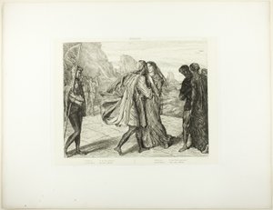 O My Fair Warrior!, plate 5 (act 2, scene 1) from Othello by Théodore Chassériau