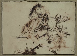 Frightened Horse, between late 18th and early 19th century by Theodore Gericault