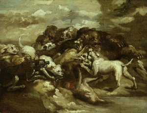 Dogs Fighting Bears by Theodore Gericault