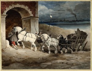 The Coal Wagon, or Le Chariot, Route de Londres, c.1821 by Theodore Gericault