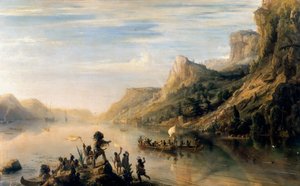 Jacques Cartier discovered the Saint Lawrence River in 1535 by Jean Antoine Theodore Gudin