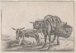 Two Mules by Théodorus van Kessel