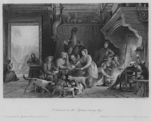A Cabaret in the Pyrenees (Rainy Day) by Thomas (after) Allom