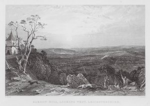 Bardon Hill, looking West, Leicestershire by Thomas (after) Allom