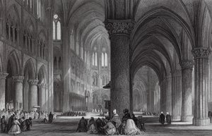 Cathedral of Notre Dame, Paris (engraving) by Thomas (after) Allom