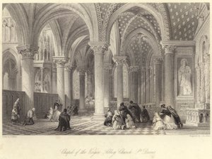 Chapel of the Virgin Abbey Church, St Denis (engraving) by Thomas (after) Allom