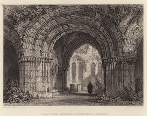 Chapter-House, Furness Abbey by Thomas (after) Allom