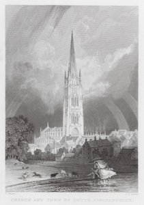 Church and Town of Louth, Lincolnshire by Thomas (after) Allom