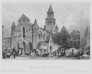 Church of Notre Dame, Poitiers (engraving)