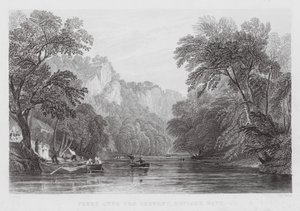 Ferry over the Derwent, Matlock Bath by Thomas (after) Allom