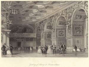 Gallery of Henry II Fontainebleau by Thomas (after) Allom