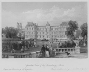 Garden-Front of the Luxembourg, Paris by Thomas (after) Allom