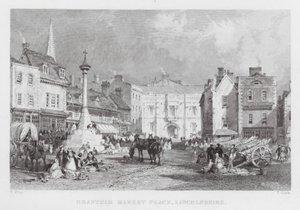 Grantham Market Place, Lincolnshire (engraving)