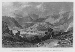 Rossthwaite, Borrowdale, from the Road to Watenlath by Thomas (after) Allom