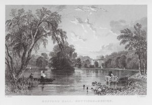 Rufford Hall, Nottinghamshire (engraving) by Thomas (after) Allom