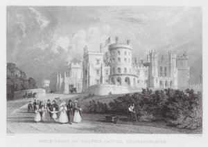 South Front of Belvoir Castle, Leicestershire (engraving) by Thomas (after) Allom