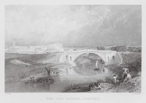 The New Bridge, Chester by Thomas (after) Allom