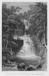 The Upper Fall at Rydal, Westmorland by Thomas (after) Allom