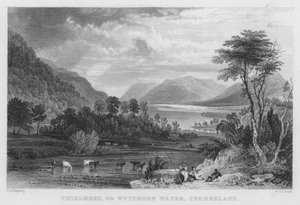 Thirlmere, or Wythburn Water, Cumberland by Thomas (after) Allom