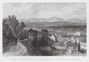View from the Walls of Chester, Looking into Wales (engraving)