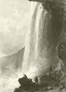 Horse Shoe Fall, Niagara. Entrance to the Cavern of, on the English side by Thomas Allom