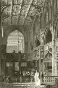 Interior of the Collegiate Church, Manchester by Thomas Allom