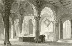 The Galilee, West End of Durham Cathedral by Thomas Allom