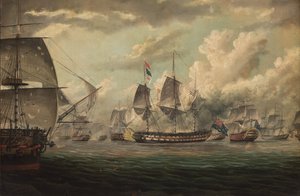 H.M.S. Bellerophon by Thomas Baines