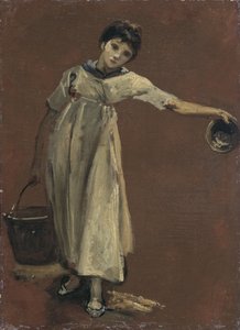 Girl carrying a pail by Thomas Barker of Bath