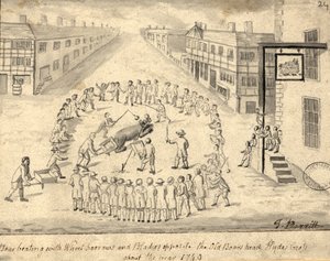 Bear baiting, Manchester, 1819