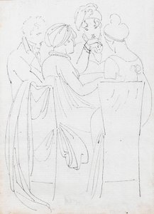 A Group Seated at a Table by Thomas Baxter