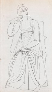 A Seated Woman, Possibly Charlotte Nelson by Thomas Baxter