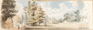 The House and Grounds at Merton from the South-East by Thomas Baxter