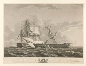 U.S Frigate Constitution capturing by Thomas Birch