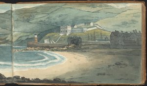 Album of Landscape and Figure Studies: A Desolate Harbor Surrounded by Moors