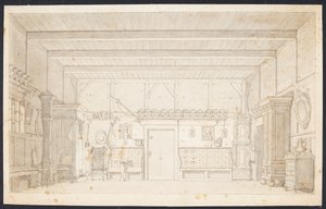 A Peasant Room. Decoration Draft for Schulz and Thaarup
