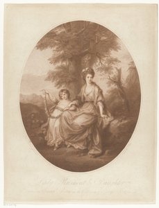 Portrait of Lady Rebecca Northwick and Her Daughter Anne Rushout by Thomas Burke