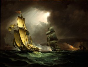 A Smuggler Chased by a Brig