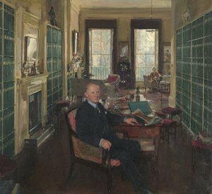 Sir Robert Witt in his Library at 32 Portman Square by Thomas Cantrell Dugdale