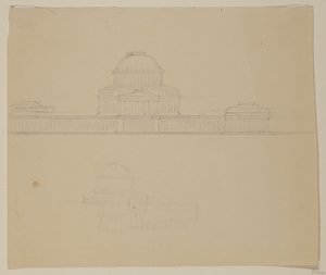 Elevation of the Ohio State House, c.1838