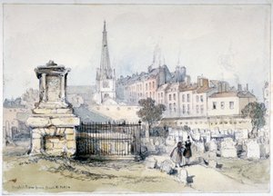 View of Bunhill Row from Bunhill Fields, Finsbury, Islington, London, c1860