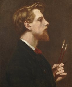 Self Portrait with Two Square Brushes