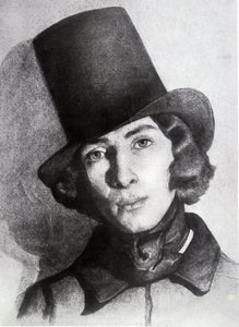 Portrait of Maurice Sand (1823-1889), son of George Sand, 21 years old - Undated drawing by Thomas Couture - this drawing was for a long time considered to be that of his mother George Sand by Thomas Couture