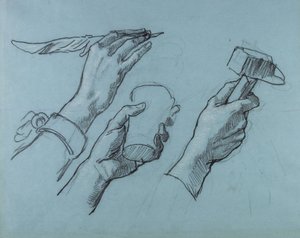 Three Studies of Hands, c. 1876