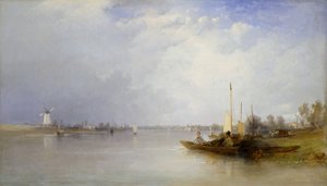 View Of The Thames At Battersea, 1834 by Thomas Creswick